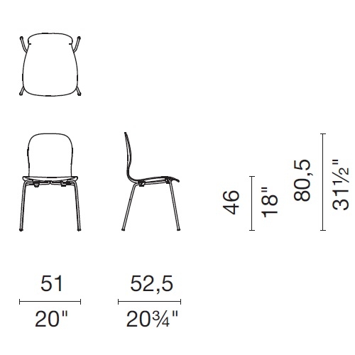 TC_1_ 51 x 52.5 x H 80.5 cm (Base de 4 patas)