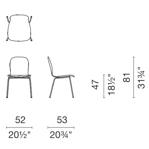 TS_1_ 52 x 53 x H 81 cm (Base de 4 patas)