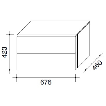 Florens_ 67.6 x 46 x H 42,3 cm (2 cassetti)