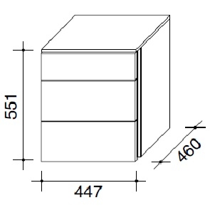 Florens_ 44.7 x 46 x H 55.1 cm (3 cassetti)