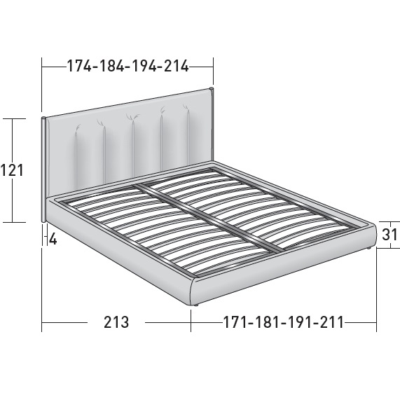 Koy_ Base H25 - Adjustable slatted base
