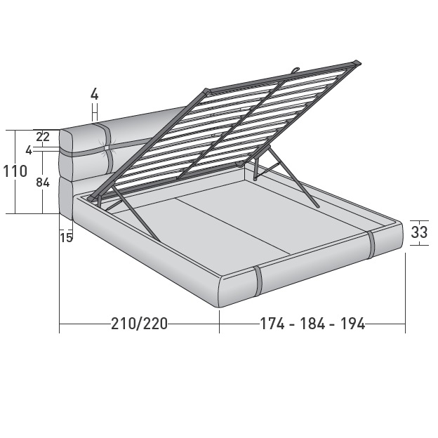New Bond_ Storage base - Adjustable slatted base