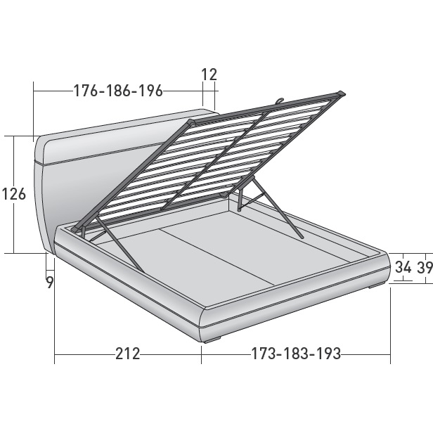 Mandarine_ Storage base - Adjustable slatted base