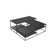 Lowlands_ Blued steel (80 x 80 x H 34 cm)