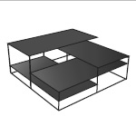 Lowlands_ Blued steel (100 x 100 x H 34 cm)