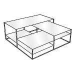 Lowlands_ White lacquered steel (100 x 100 x H 34 cm)