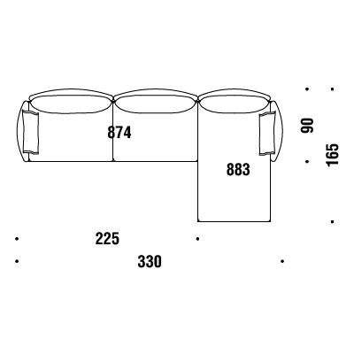 C51_ 330 x 165-90 x H 76 cm