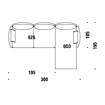 C10_ 300 x 195-105 x H 76 cm