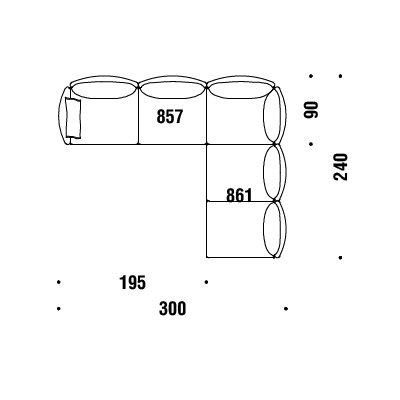 A51_ 300 x 240 x H 76 cm