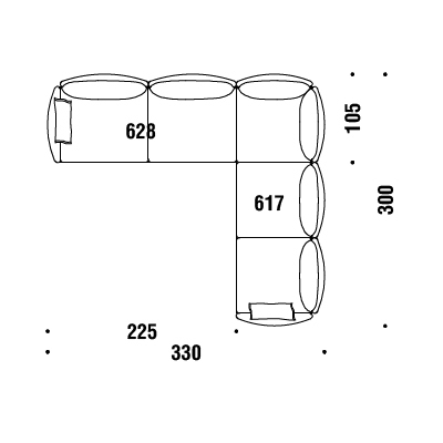 A60_ 330 x 300 x H 76 cm