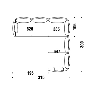 B50_ 315 x 300 x H 76 cm