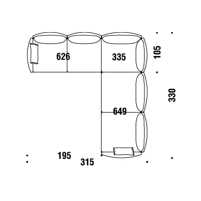 B70_ 315 x 330 x H 76 cm