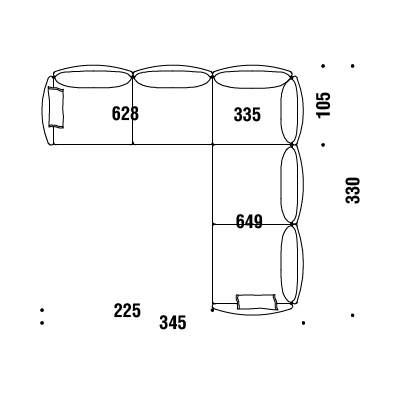 B80_ 345 x 330 x H 76 cm