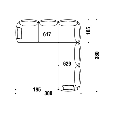 A70_ 300 x 330 x H 76 cm