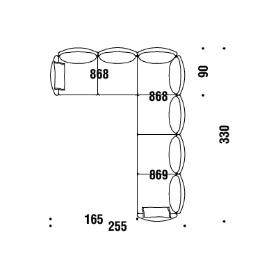 A71_ 255 x 330 x H 76 cm