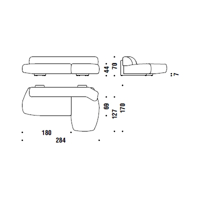 CA1_ 284 x 170 x H 70 cm