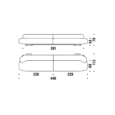 CB2_ 440 x 112 x H 70 cm