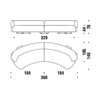 CC1_ 368 x 148 x H 70 cm