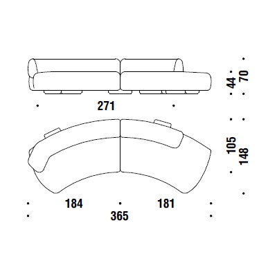 CC3_ 365 x 148 x H 70 cm