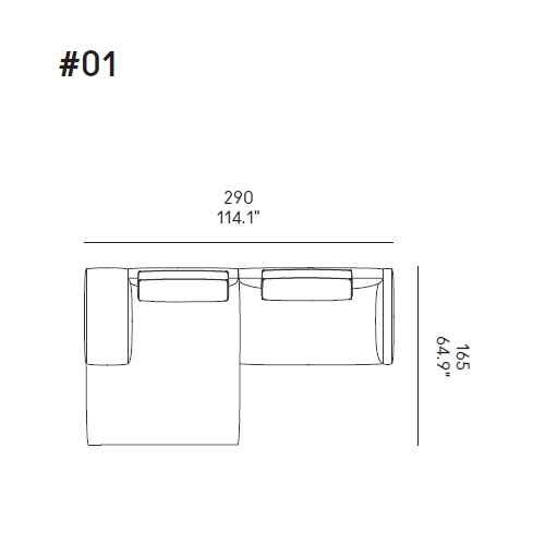 Billie_ Comp. 01_ 290 x 165 x H 80 cm