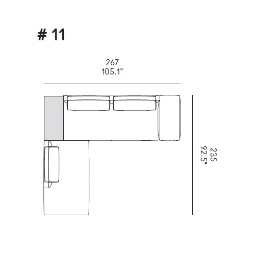 Billie_ Comp. 11_ 267 x 235 x H 80 cm