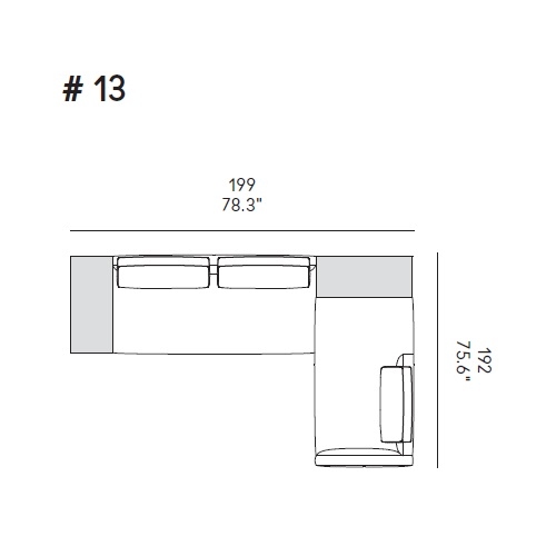 Billie_ Comp. 13_ 199 x 192 x H 80 cm
