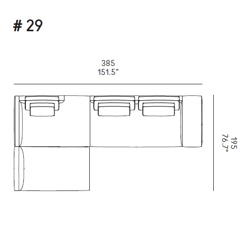 Billie_ Comp. 29_ 385 x 195 x H 80 cm