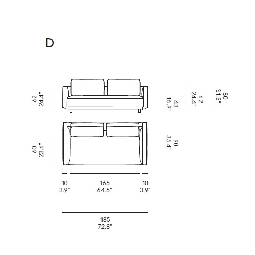 Billie_ D_ 185 x 90 x H 80 cm