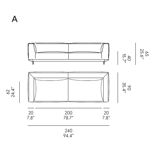Coleman_ A_ 240 x 90 x H 65 cm