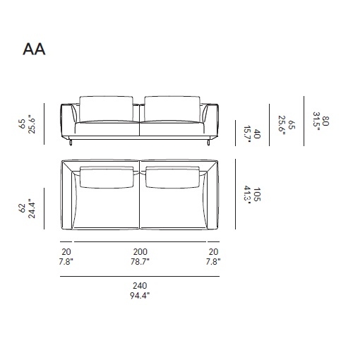 Coleman_ AA_ 240 x 105 x H 80 cm