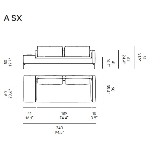 Dizzy_ A SX_ 240 x 90 x H 81 cm