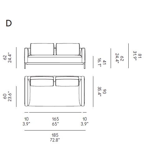 Dizzy_D_ 185 x 90 x H 81 cm