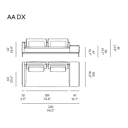 Dizzy_AA DX_ 240 x 105 x H 81 cm