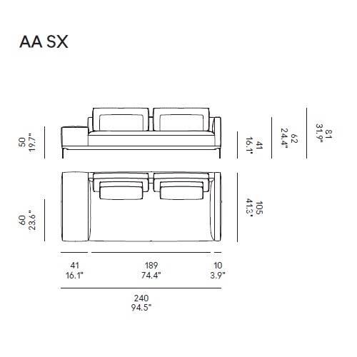 Dizzy_AA SX_ 240 x 105 x H 81 cm