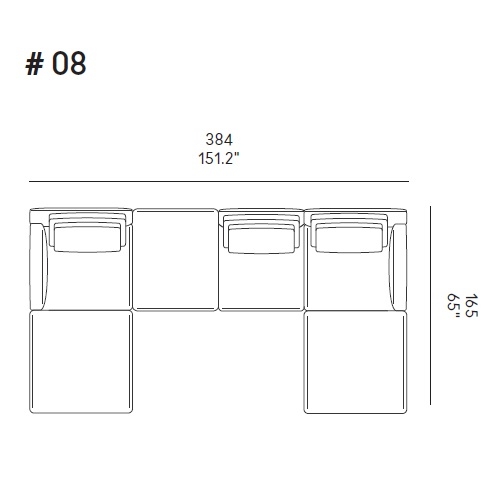 Ellington_ Comp. 08_ 384 x 165 x H 81 cm