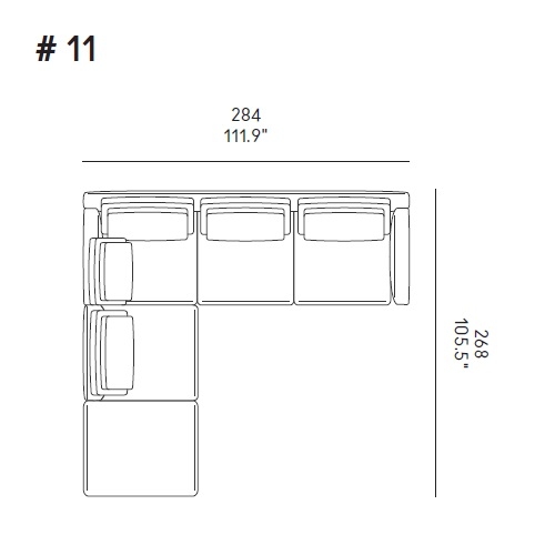 Ellington_ Comp. 11_ 284 x 268 x H 81 cm