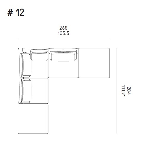 Ellington_ Comp. 12_ 268 x 284 x H 81 cm
