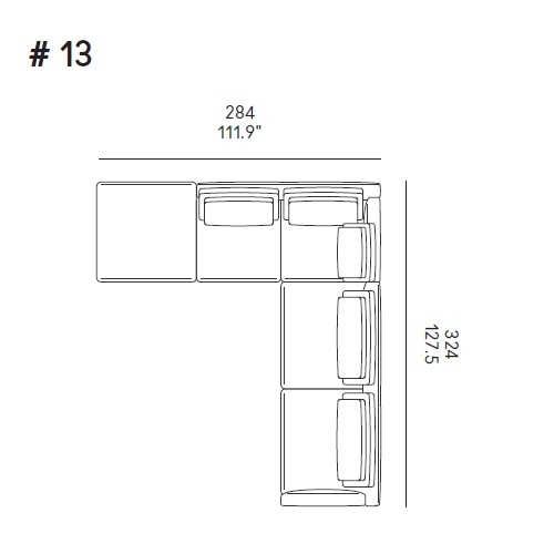 Ellington_ Comp. 13_ 284 x 324 x H 81 cm