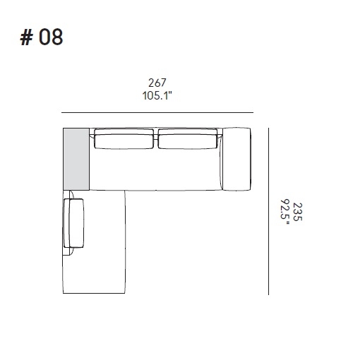 Miles_ Comp. 08_ 267 x 235 x H 80 cm