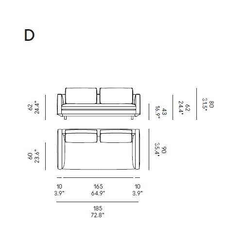 Miles_ D_ 185 x 90 x H 80 cm