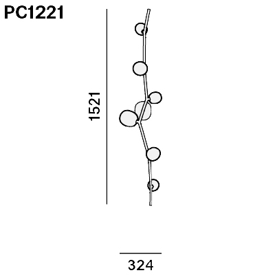 PC1221 _ 32,4 x H 152,1 cm