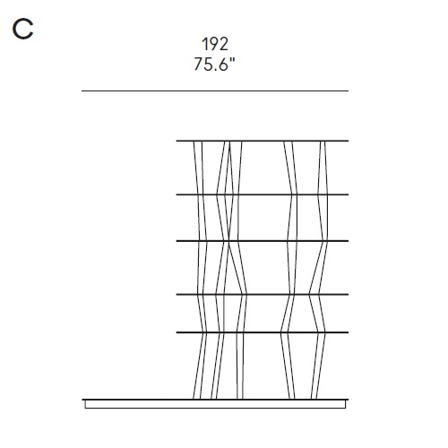Sendai C_ 124/192 x 48 x H 193 cm