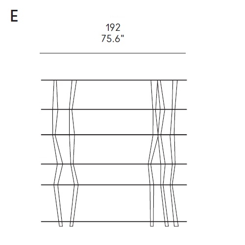 Sendai E_ 192 x 48 x H 193 cm