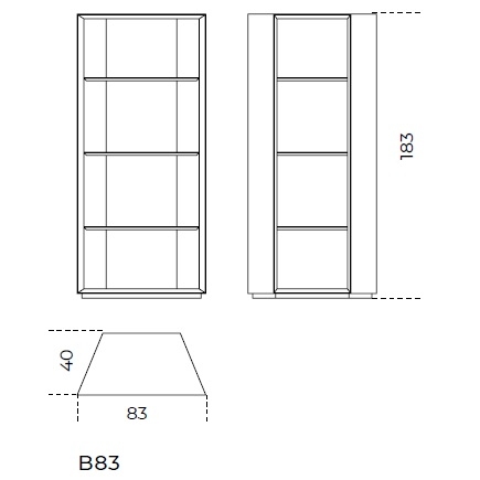 B83_ 83 x 40 x H 183 cm