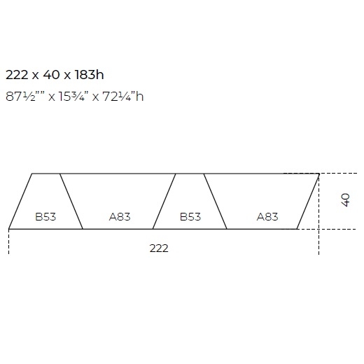 Prism Divider 1_ 222 x 40 x H 183 cm