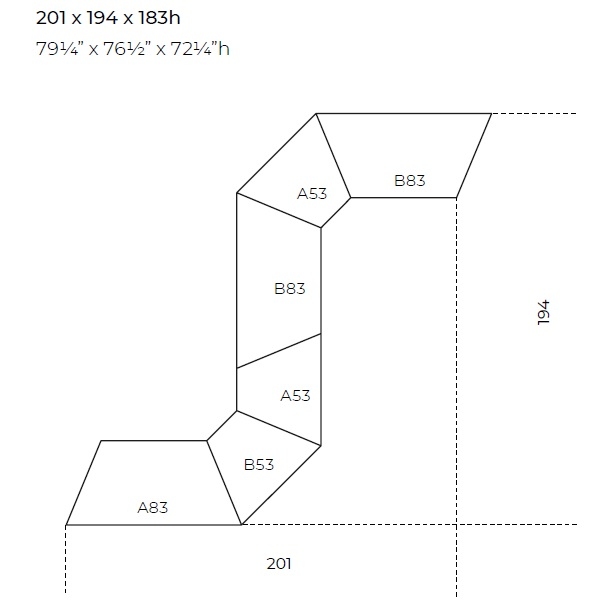 Prism Divider 4_ 201 x 194 x H 183 cm