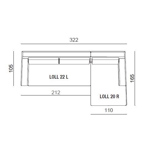Loll 01_ 322 x 165 x H 78 cm