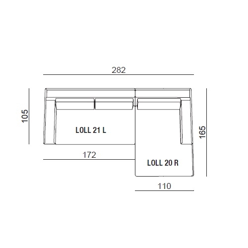 Loll 02_ 282 x 165 x H 78 cm