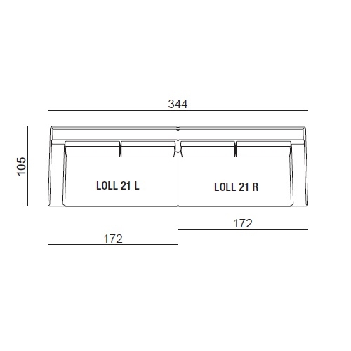 Loll 03_ 344 x 105 x H 78 cm