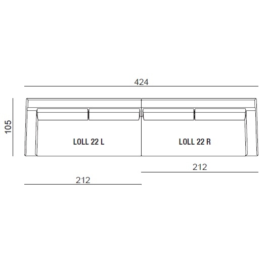 Loll 04_ 424 x 105 x H 78 cm